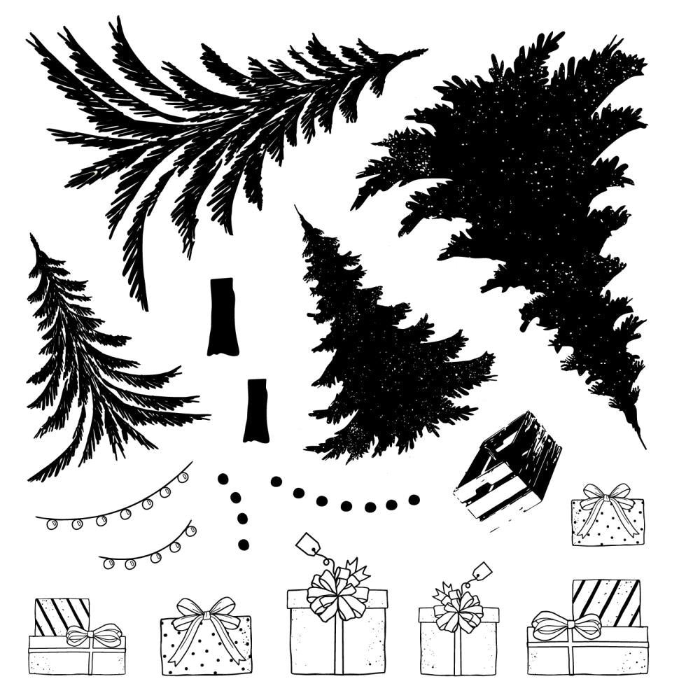Sizzix Framelits Die & Stamp Set by 49 & Market – Trees & Trinkets