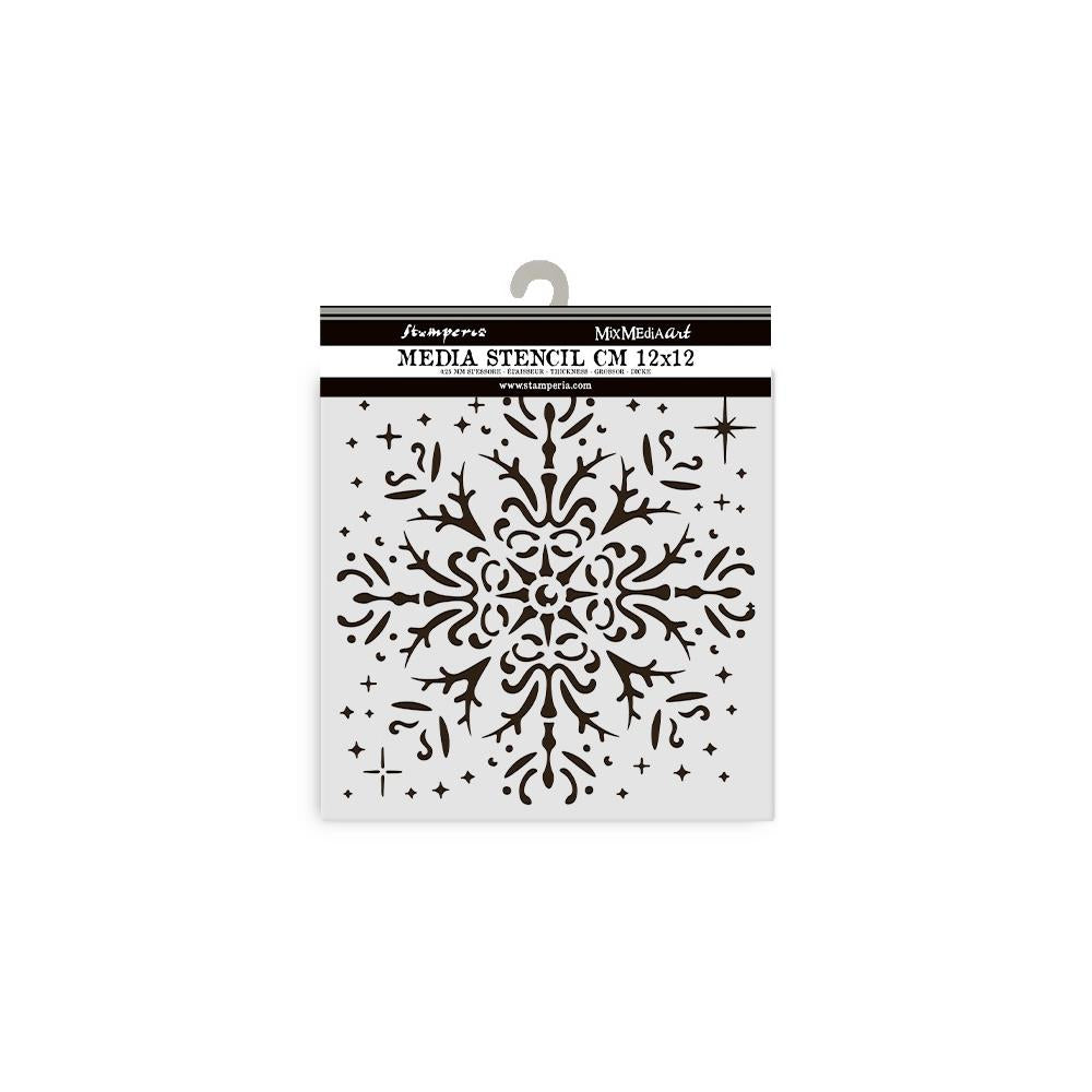 Stamperia Stencil 12cm x 12cm - The Owl's House Snowflake