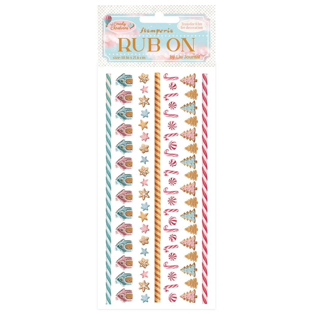 Stamperia Rub-on - Candy Christmas Stripes