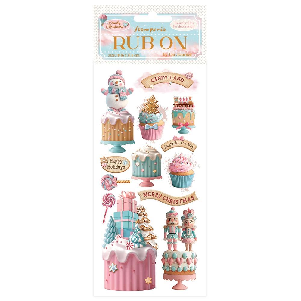 Stamperia Rub-on - Candy Christmas Cakes