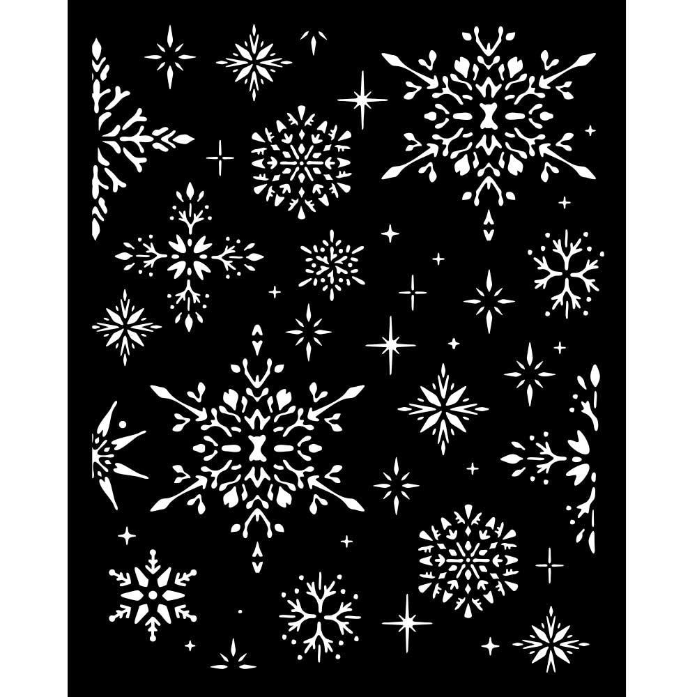 Stamperia Media Stencil 20x25cm - The Owl's House Snowflakes