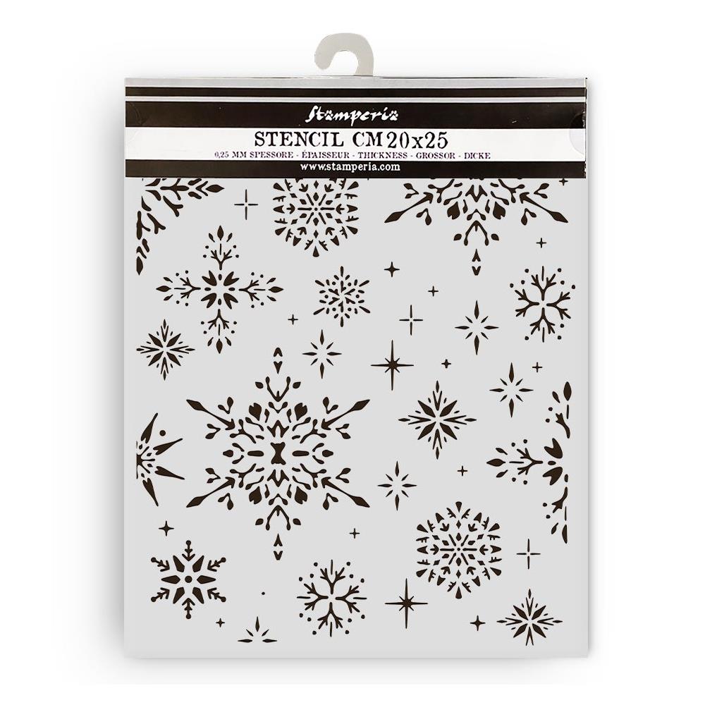 Stamperia Media Stencil 20x25cm - The Owl's House Snowflakes