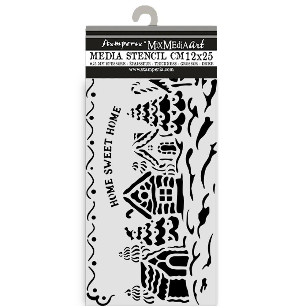 Stamperia Stencil 12x25cm - Candy Christmas Village