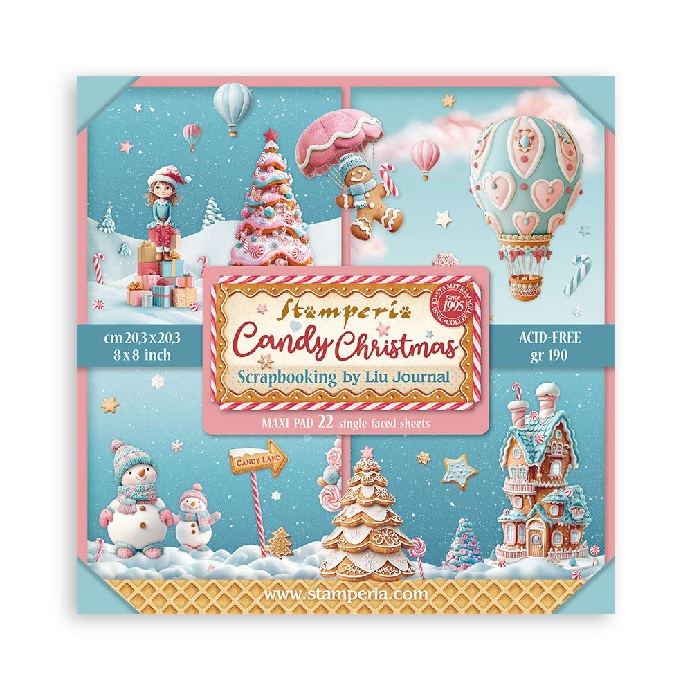 Stamperia Single-Sided Paper Pad 8x8 - Candy Christmas