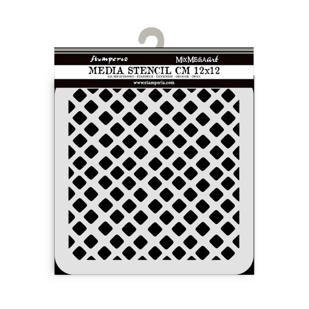 Stamperia Stencil 12cm x 12cm - Candy Christmas Waffle Pattern