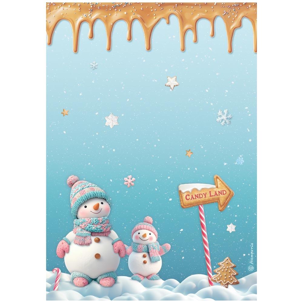 Stamperia Rice Paper Sheet A4 - Candy Christmas