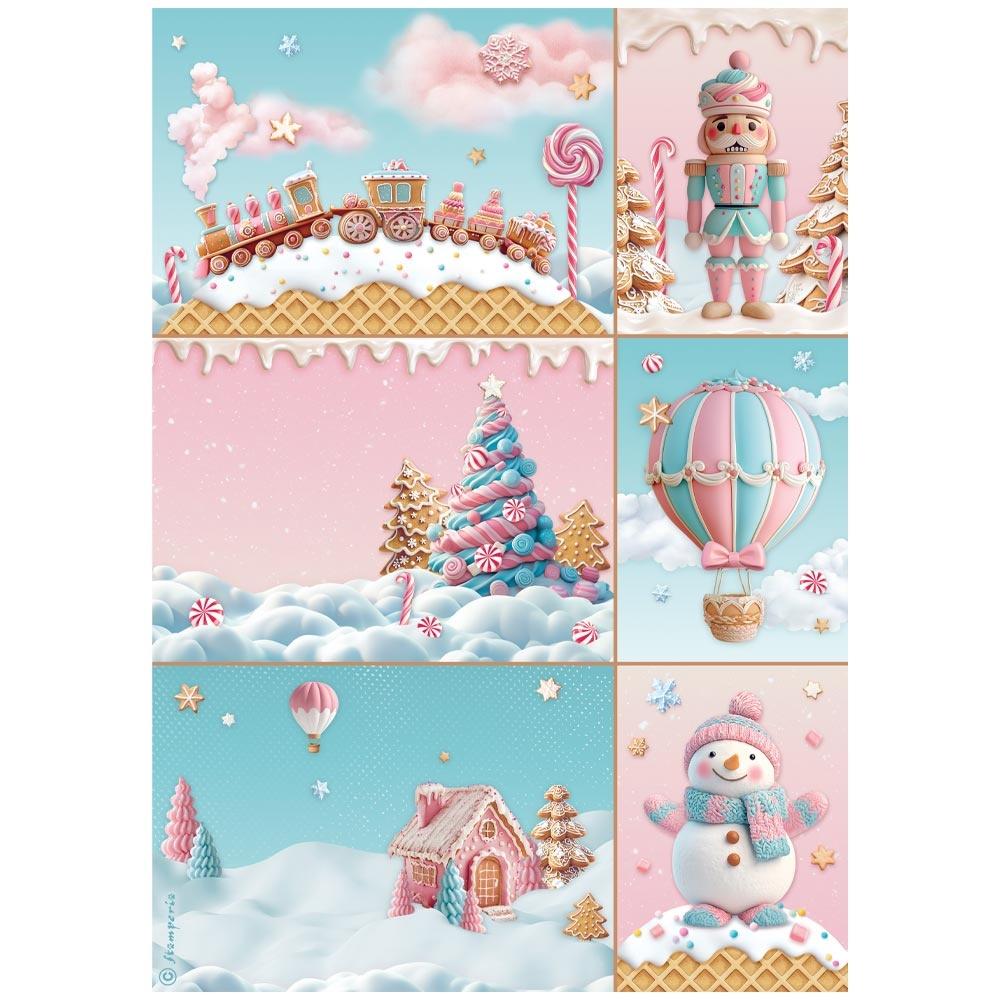 Stamperia Rice Paper Sheet A4 - Candy Christmas