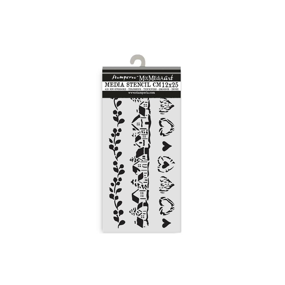 Stamperia Stencil 12x25cm - The Owl's House 3 Stripes
