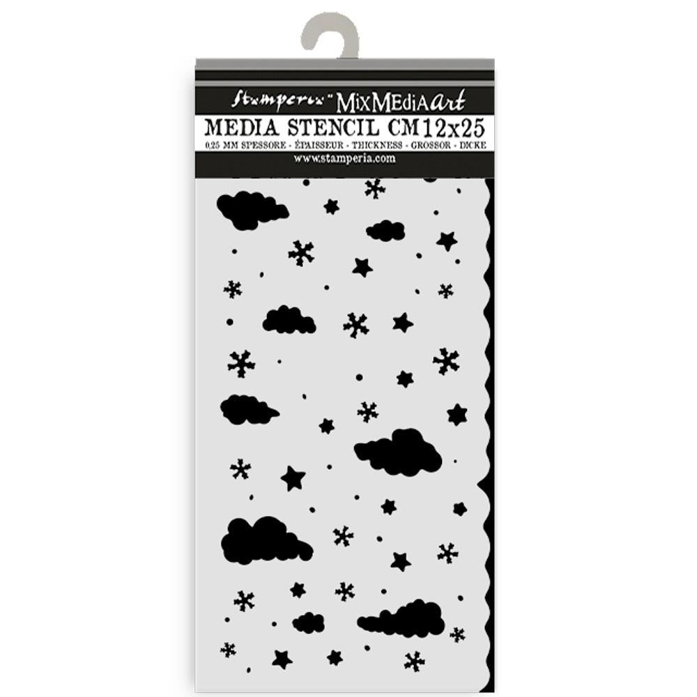 Stamperia Stencil 12x25cm - Candy Christmas Clouds
