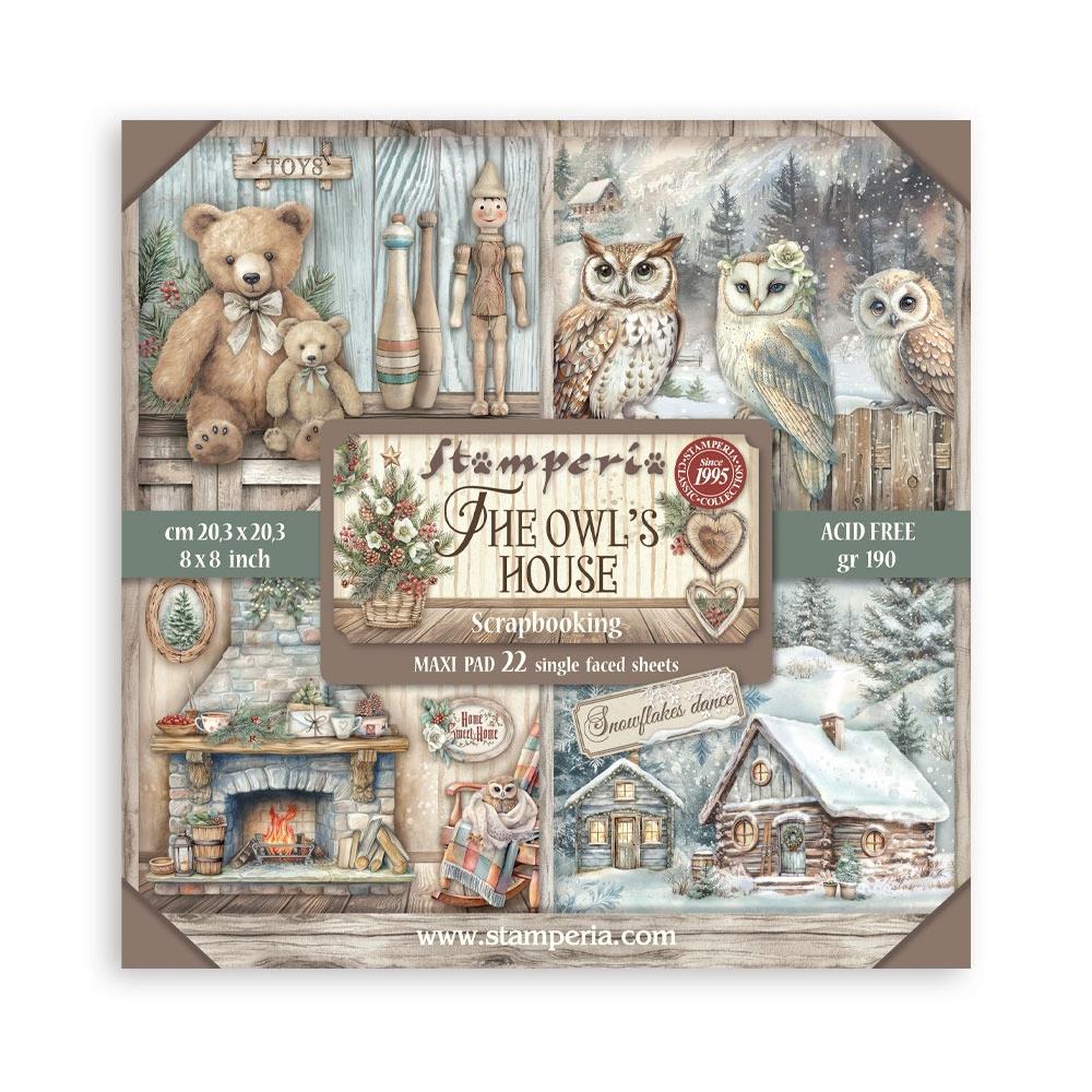 Stamperia Single-Sided Paper Pad 8x8 - The Owl's House