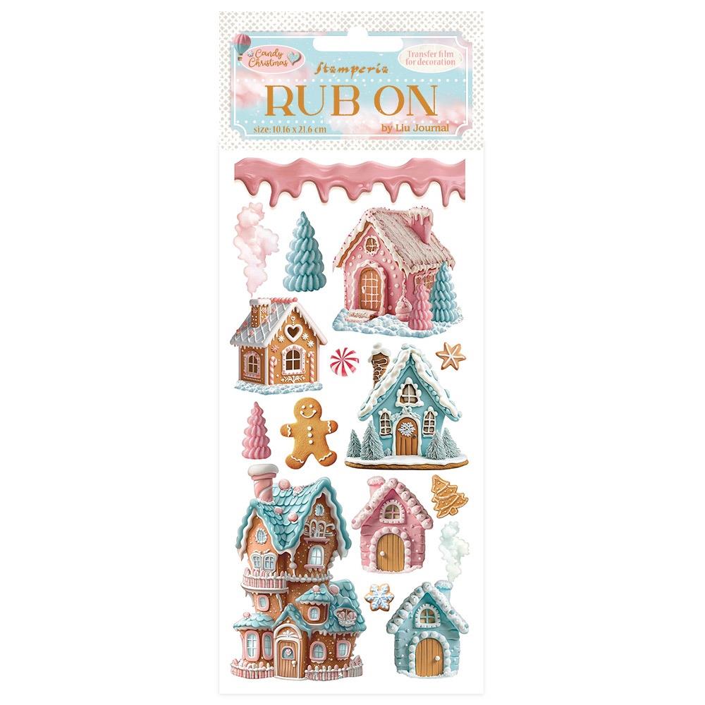Stamperia Rub-on - Candy Christmas Marzipan Houses