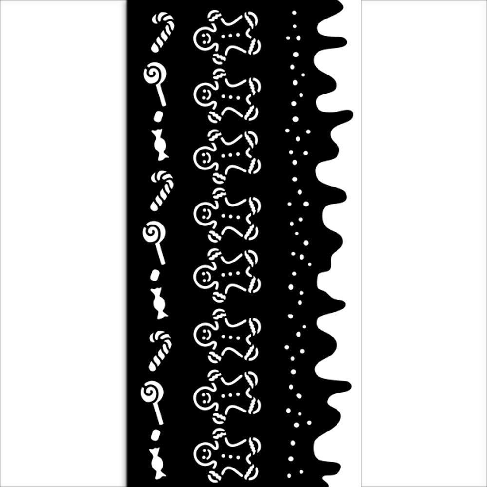 Stamperia Stencil 12x25cm - Candy Christmas Stripes