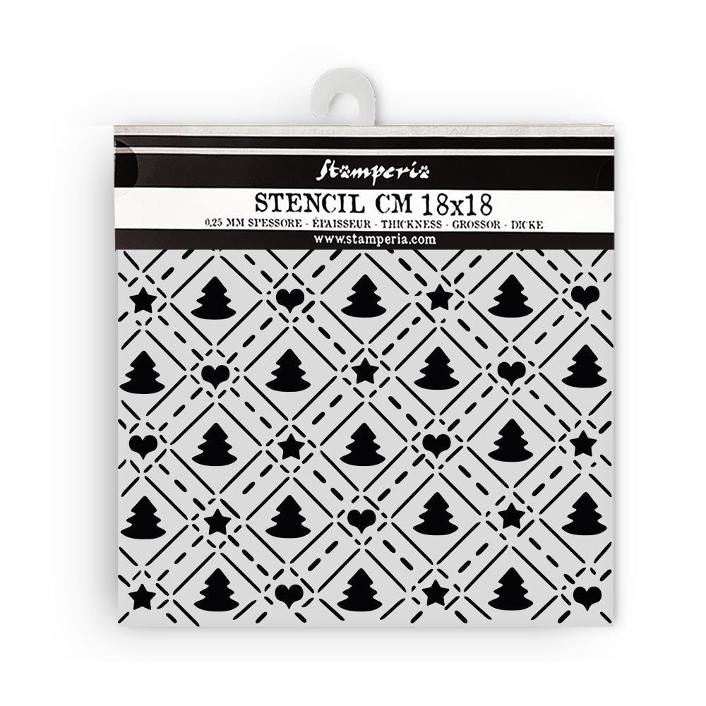 Stamperia Media Stencil - Candy Christmas Tree Pattern