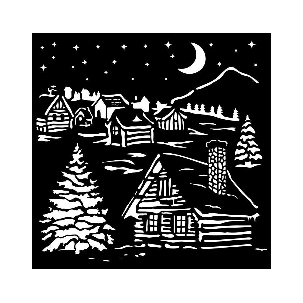 Stamperia Media Stencil - The Owl's House Cottage