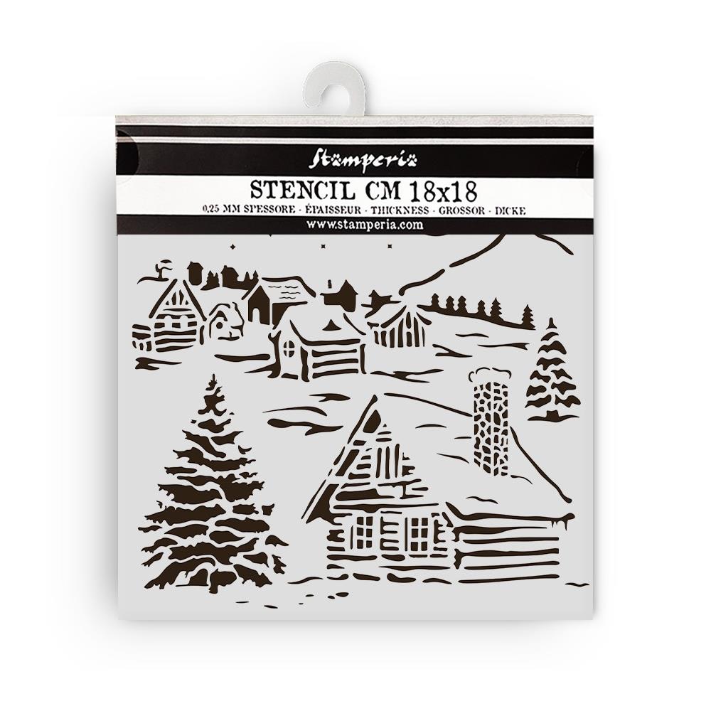 Stamperia Media Stencil - The Owl's House Cottage