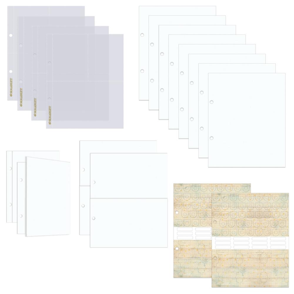 49 & Market Foundations Binder Album Kit – Sunny 8.5x9 scrapbook binder with cardstock pages, flips, pockets, and protectors