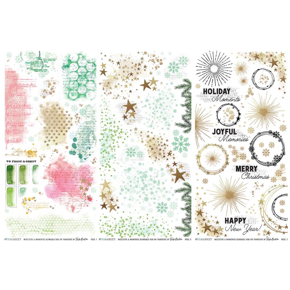 49 And Market Rub-On Transfer Set - Blendable Mistletoe And Memories