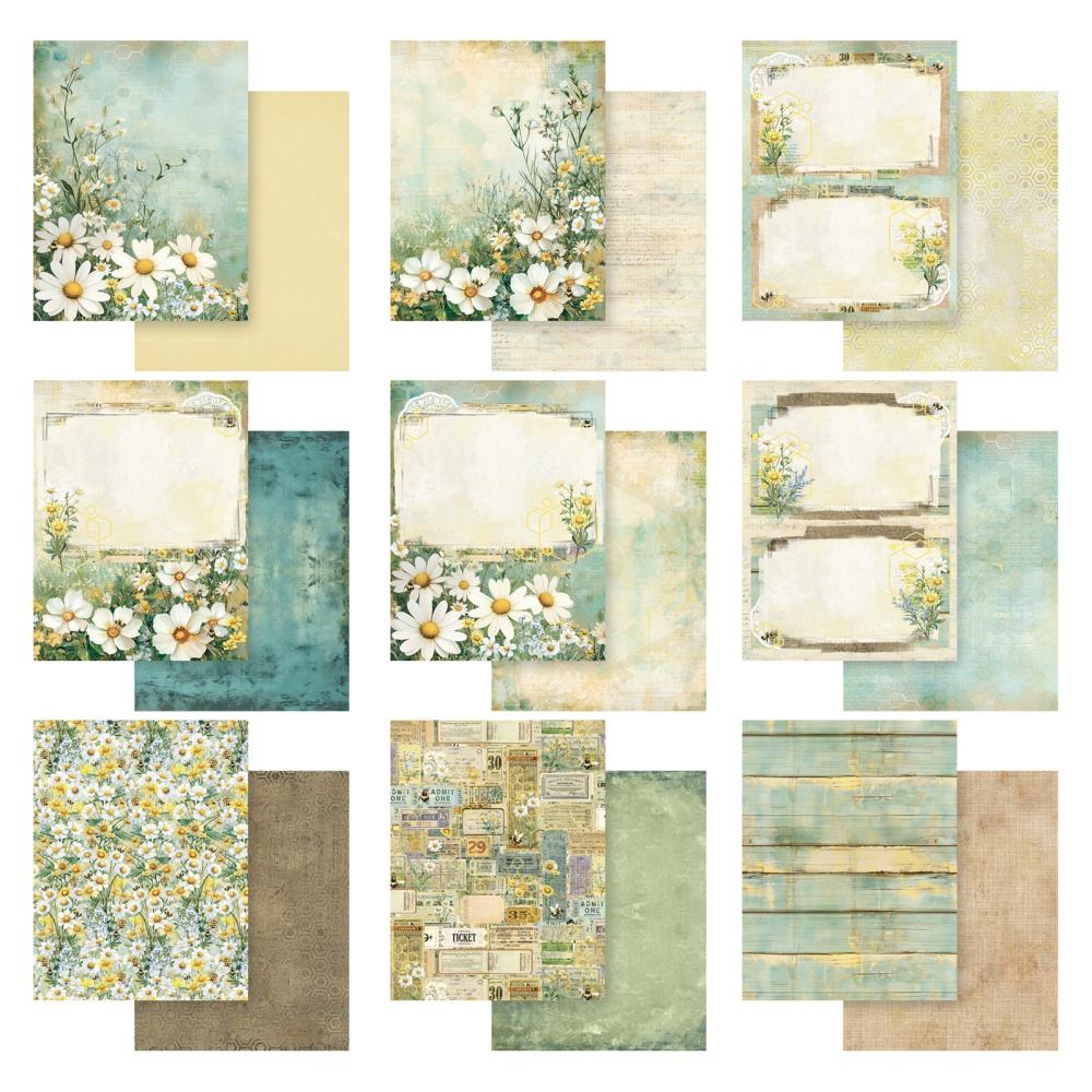 49 & Market Collection Pack 6x8 – Botanical Buzz with floral and geometric double-sided paper designs