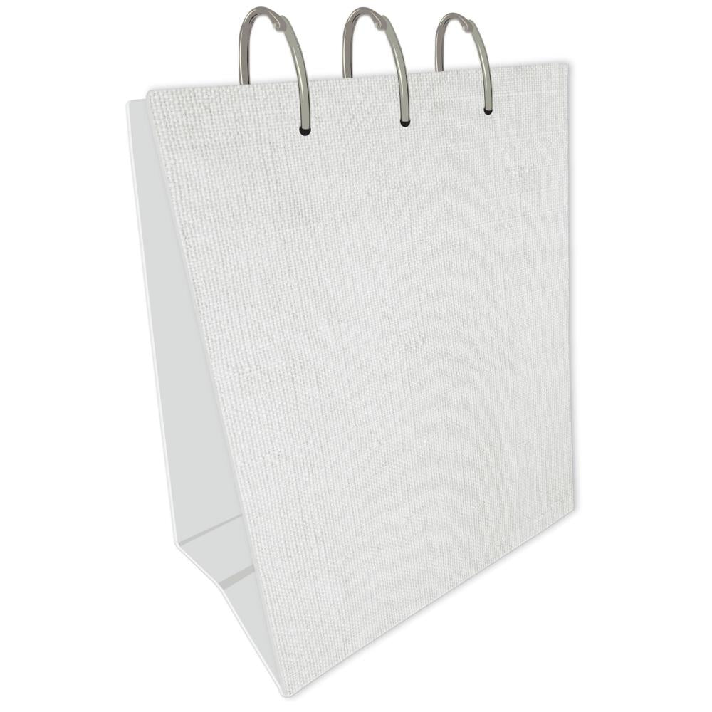 49 & Market Foundations Flip Stand Frame – Grey chipboard stand with binder rings for scrapbook and photo display