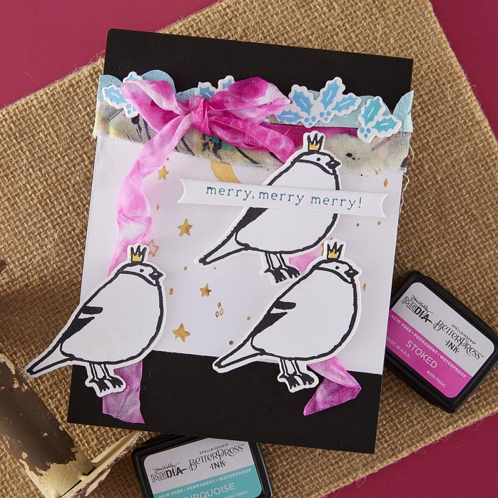 Spellbinders Better Press Plates and Die Set - Merry Merry Merry Bird Registration
