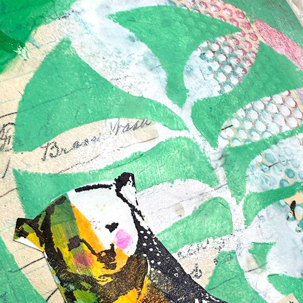 Dina Wakley Media Stencils - A Frond Coaster