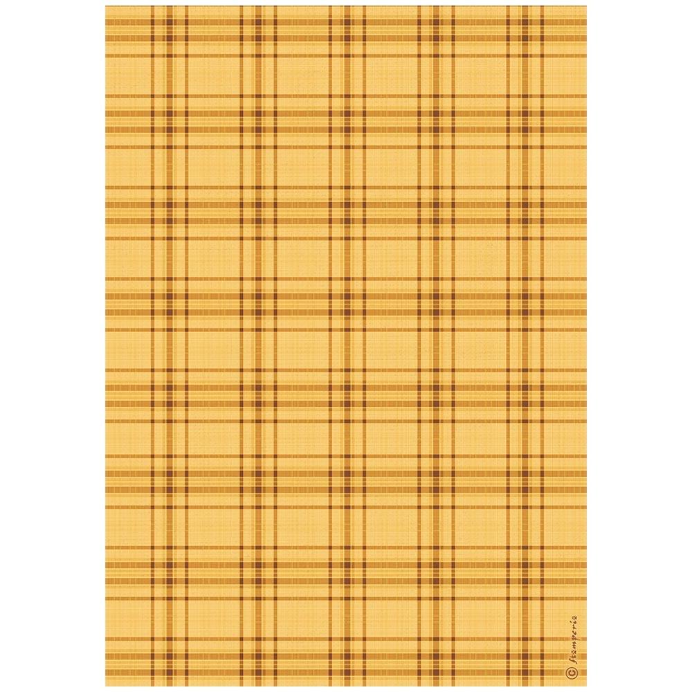 Stamperia Rice Paper Sheet A4 - Whispering Woods Tartan Pattern
