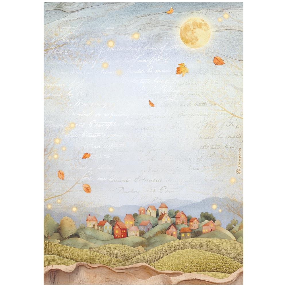 Stamperia Rice Paper Sheet A4 - Whispering Woods Hills