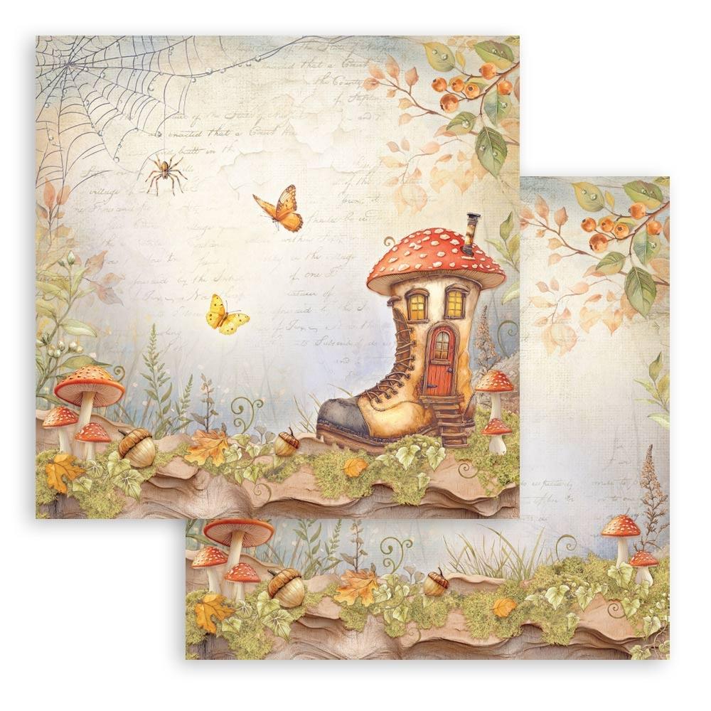 Stamperia Double-Sided Paper Pad 8x8 - Whispering Woods