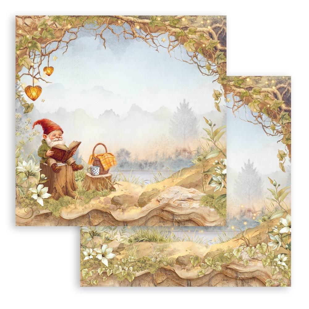 Stamperia Double-Sided Paper Pad 8x8 - Whispering Woods