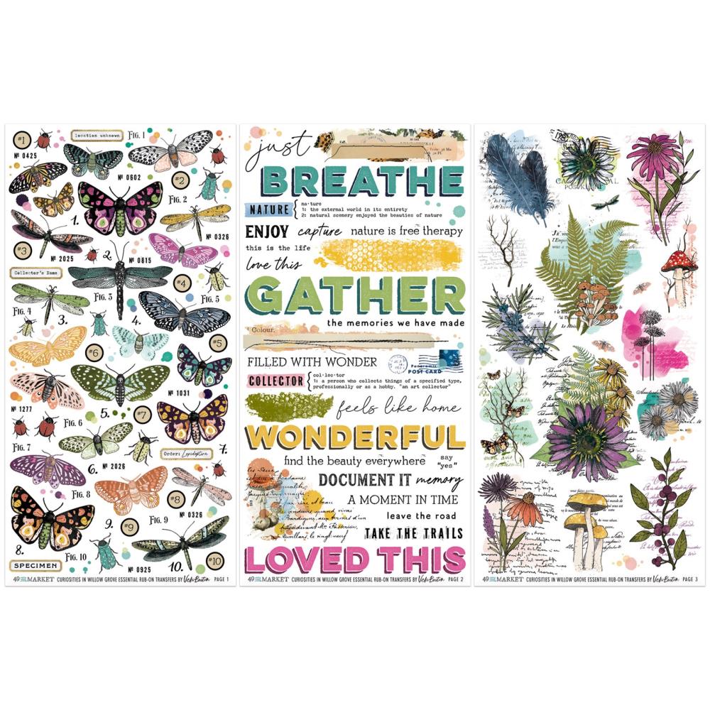 49 And Market Rub-On Transfer Set - Curiosities In Willow Grove