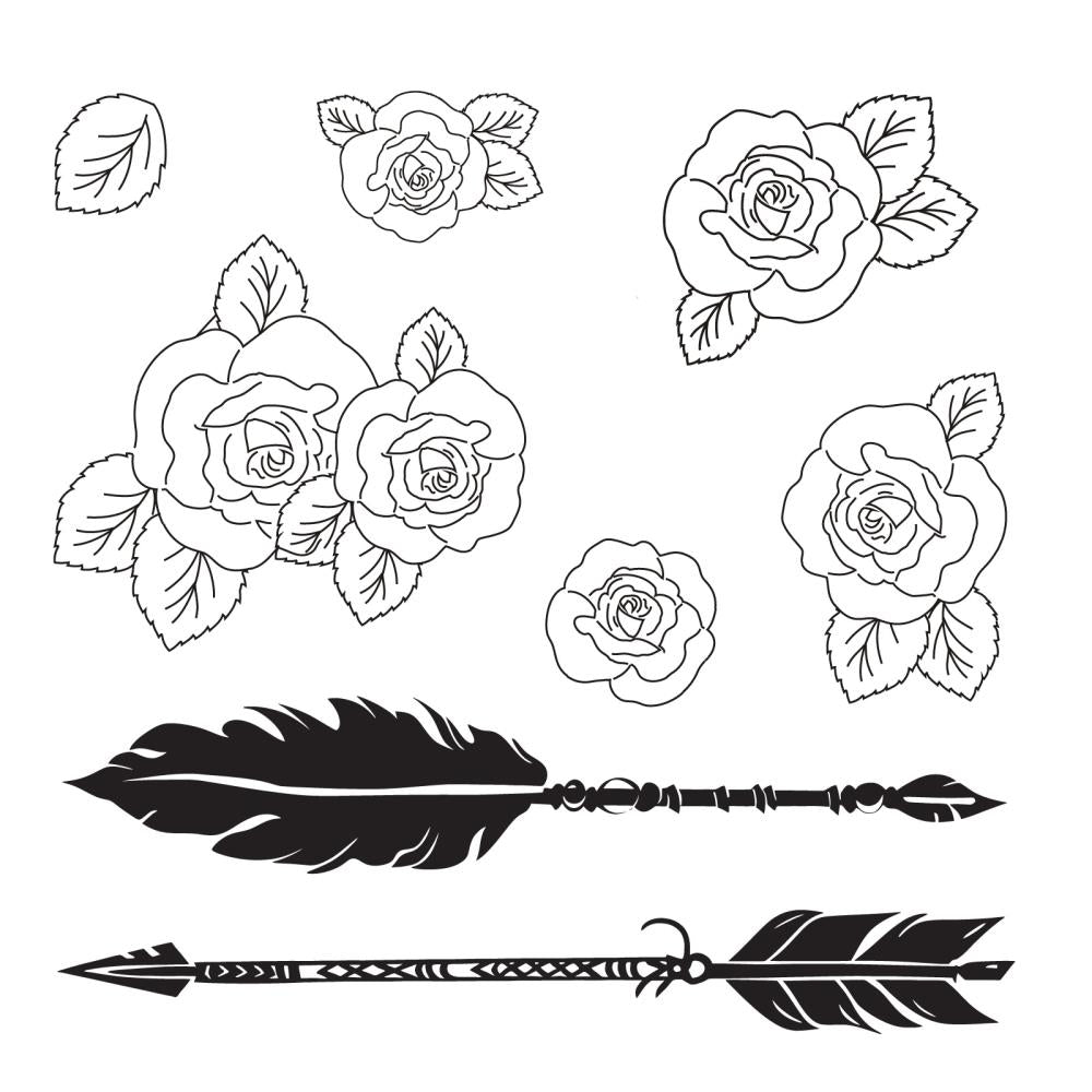 Sizzix Thinlits Die & A5 Stamp set 49 & Market - Forces of Nature