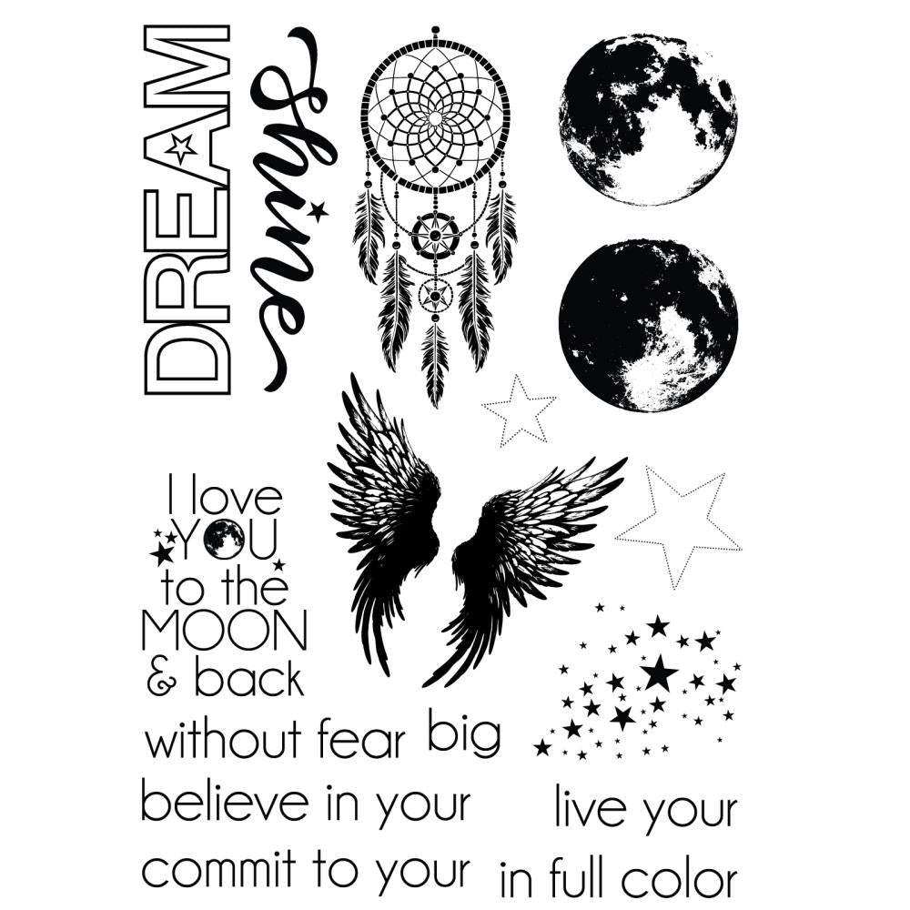 Sizzix Thinlits Die & A5 Stamp set 49 & Market - Starlight Dreams