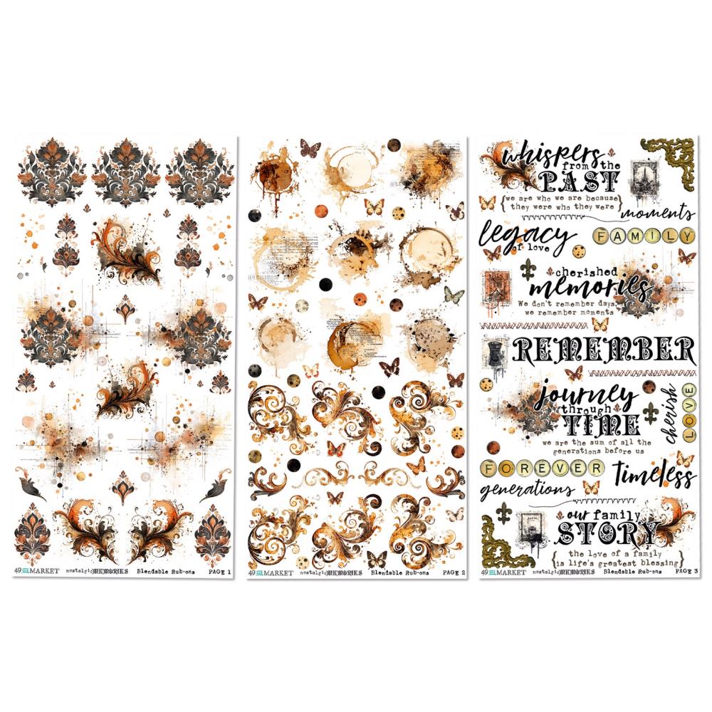 49 And Market Rub-On Transfer Set - Blendable Nostalgic Memories