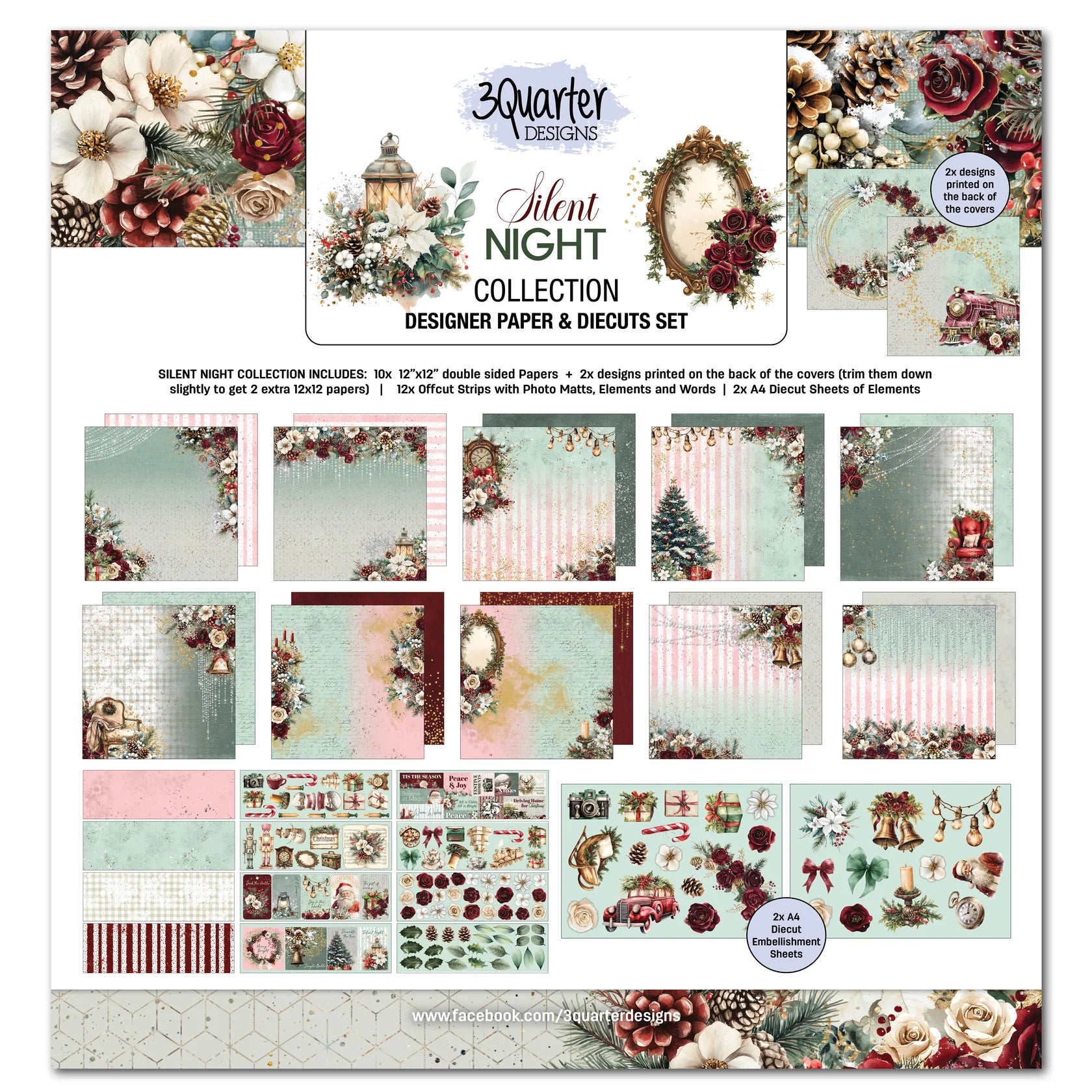 3Quarter Designs 12x12 Paper Pack - Silent Night