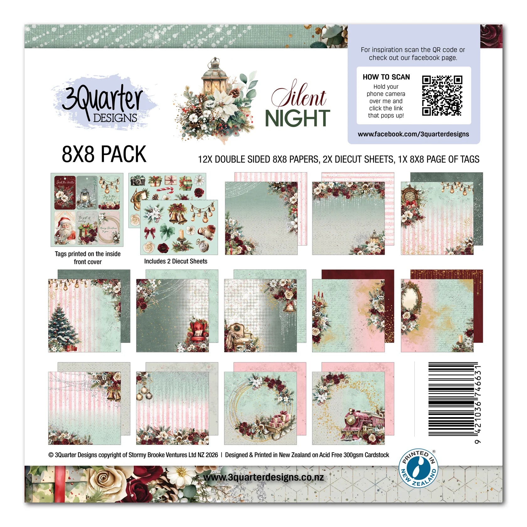 3Quarter Designs 8x8 Paper Pad - Silent Night