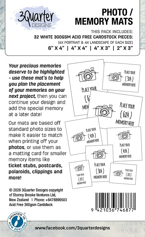 3Quarter Designs Photo / Memory Mats