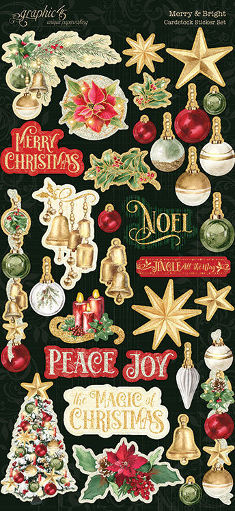 Graphic 45 Cardstock Stickers - Merry & Bright