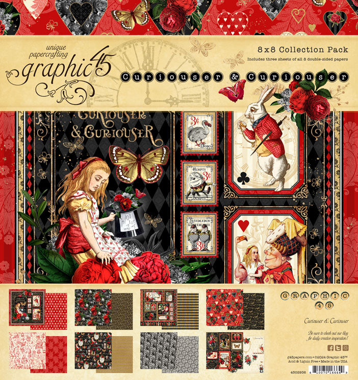 Graphic 45 Collection Pack 8x8 - Curiouser & Curiouser