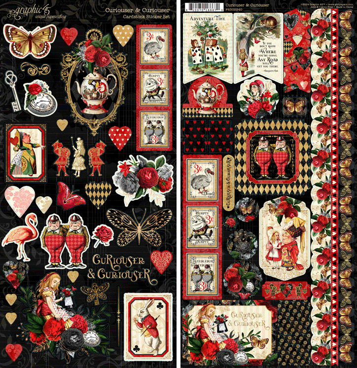 Graphic 45 Cardstock Stickers - Curiouser & Curiouser