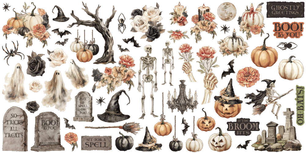 Graphic 45 Ephemera Set - Ghostly Greetings
