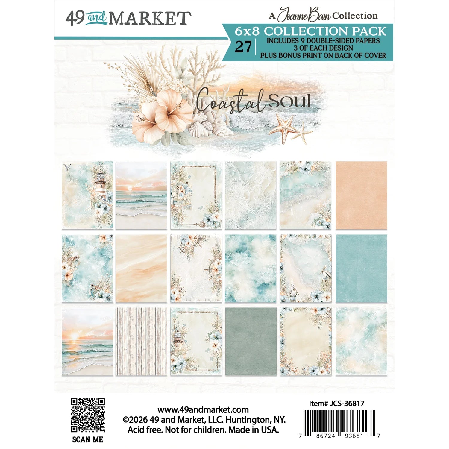 Collection pack with coastal-themed design on a white background