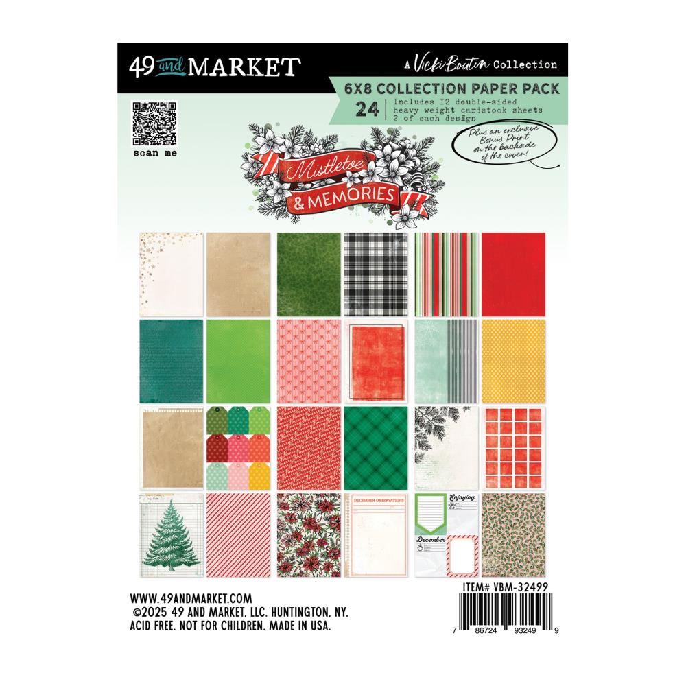 49 and Market paper pack with various patterned papers on a white background