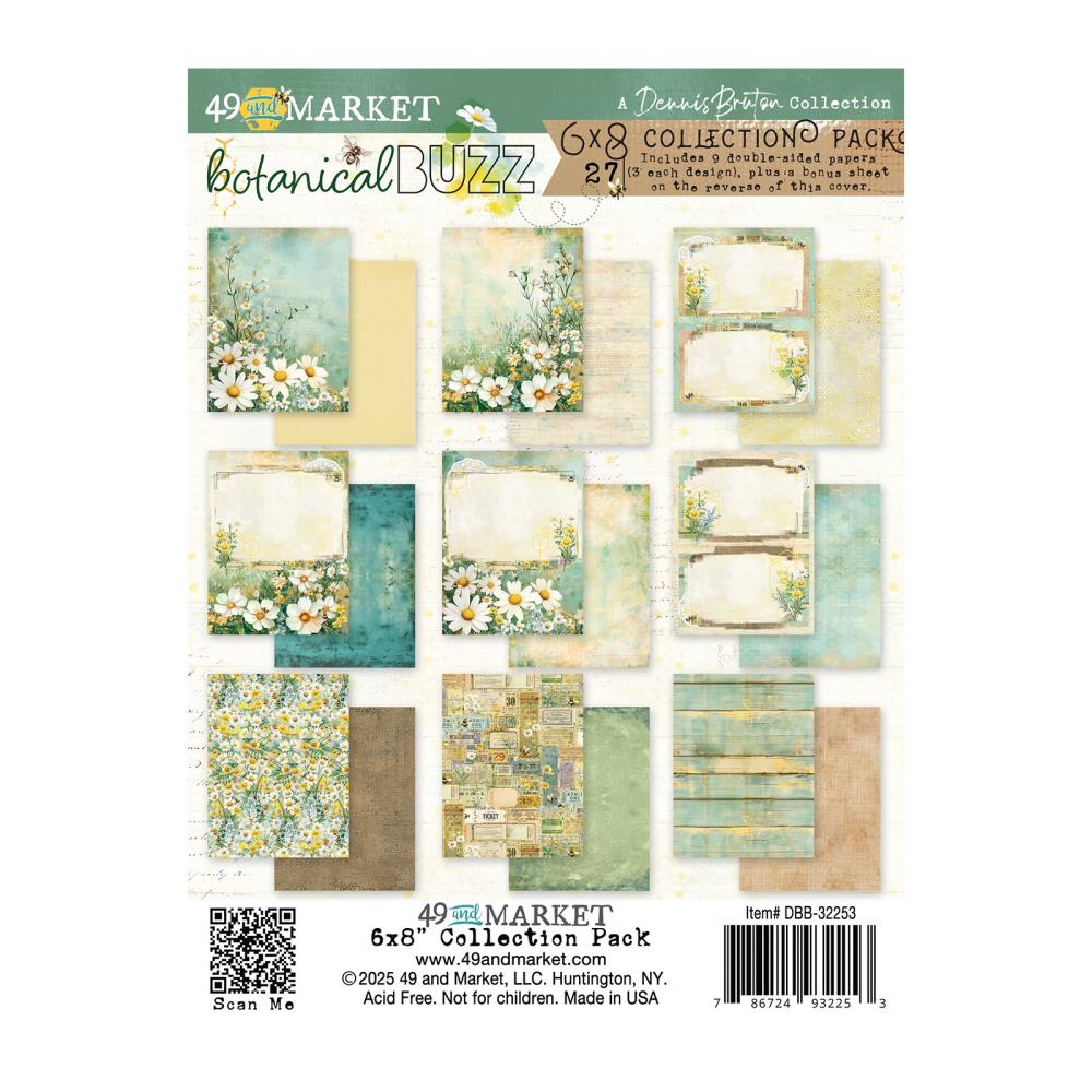 49 & Market Collection Pack 6x8 – Botanical Buzz with floral and geometric double-sided paper designs