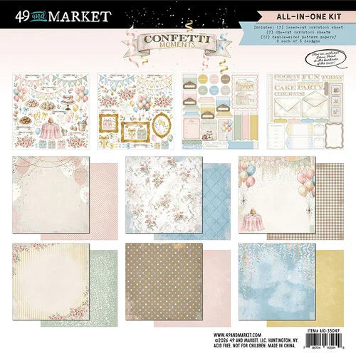 Collection of patterned papers and design elements from 49 and Market brand