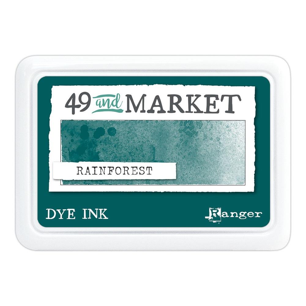 49 and Market Dye Ink Pad – Rainforest green highly pigmented, blendable ink for stamping and crafts