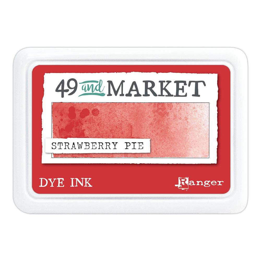 49 and Market Dye Ink Pad – Strawberry Pie vibrant pink-red highly pigmented, blendable ink for stamping and crafts