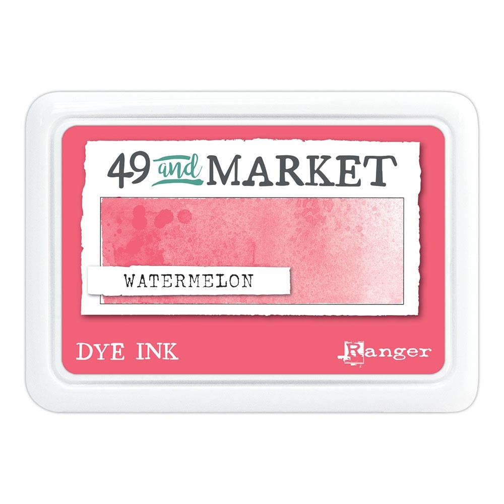 49 and Market Dye Ink Pad – Watermelon vibrant red-pink highly pigmented, blendable ink for stamping and crafts