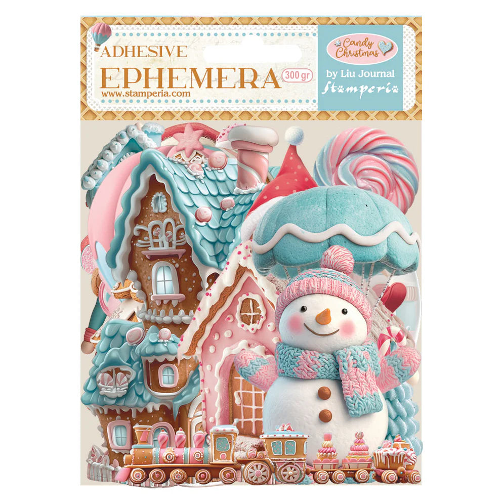 Stamperia Cardstock Ephemera Adhesive Paper Cut Outs -  Candy Christmas