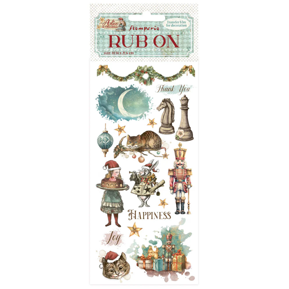 Stamperia Rub-on - Alice in Christmas Happiness