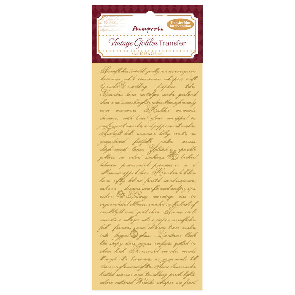 Stamperia Vintage Golden Transfer - Writing